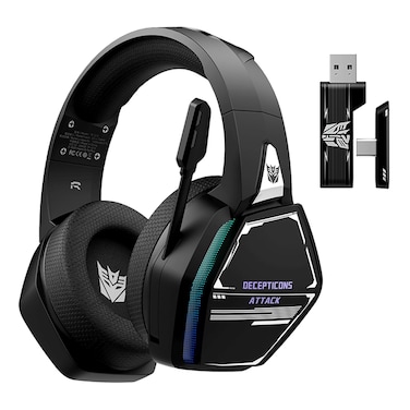Transformers TF-G10 Wireless Bluetooth Over-Ear Headphone, Black
