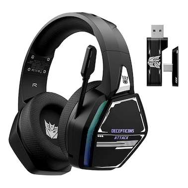Transformers TF-G10 Wireless Bluetooth Over-Ear Headphone, Black