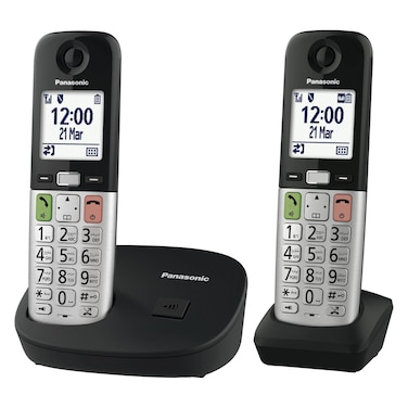 Panasonic Digital Cordless Phone KX-TGU412, Black and Silver, 2.1 inch, Bluetooth, Wi-Fi
