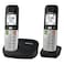 Panasonic Digital Cordless Phone KX-TGU412, Black and Silver, 2.1 inch, Bluetooth, Wi-Fi