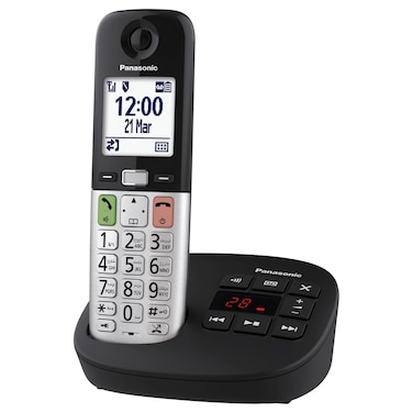 Panasonic Digital Cordless Phone KX-TGU430, Black and Silver, 2.1 inch, Bluetooth, Wi-Fi