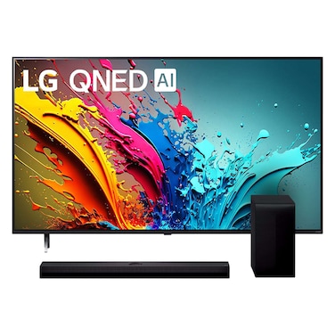 LG 75-Inch 4K Ultra HD, Smart QNED AI TV, 75QNED86T6A, Black with Soundbar, S70TY