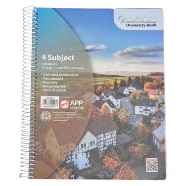 سينار لاين دفتر ملاحظات 4 مواد، 160 ورقة، 11× 8.5 بوصة
