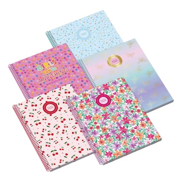 أمبار مون فلاور تين سبرينغ دفتر ملاحظات مقاس A4 بغلاف مقوى، 25 ورقة