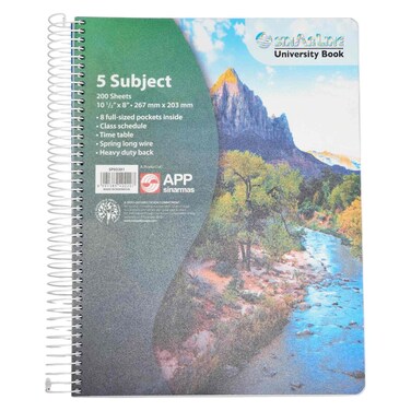 Sinar Line 5 Subject Notebook, 200 Sheet,10.5x8inch