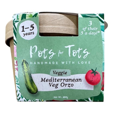 Pots for Tots Mediterranean Veg Orzo, 1-5 Years, 200g