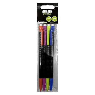 Ulmann Classic 0.7mm HB Mechanical Pencils with Erasers Tip, 4 PCS