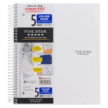 Mead Five Star Subject Notebook