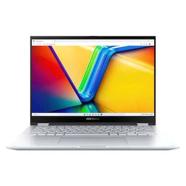أسوس فيفوبوك S14 فليب كمبيوتر محمول معالج إنتل كور i5-13420H ذاكرة 16 جيغابايت قرص تخزين 512 جيغابايت SSD بطاقة رسومات إنتل UHD شاشة 14 بوصة WUXGA IPS نظام تشغيل ويندوز 11 هوم اللون فضي بارد