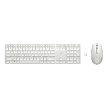 HP 650 Wireless Keyboard and Mouse Combo, White, 4000 dpi, Plunger Switch Keys