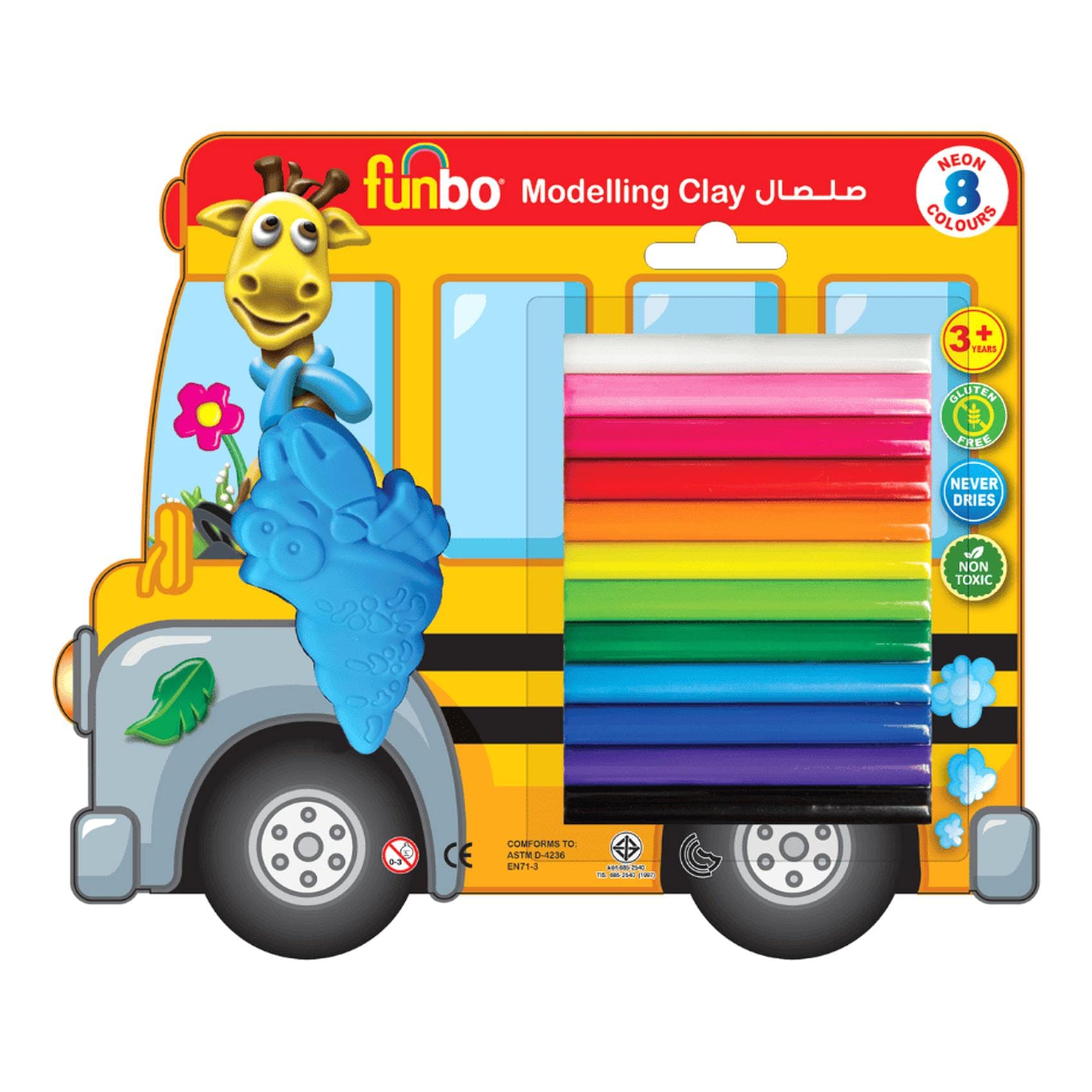 Funbo Alex Buy Funbo Modelling Clay with 8 Neon Colours and 3D Moulds, 100g Online ...