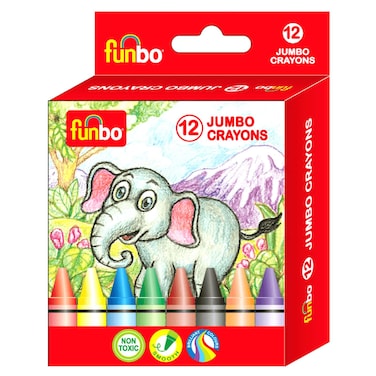 Funbo Jumbo Crayons, 12 Colours