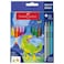 Faber-Castell Dinosaur Colour Pencils Set with Glitter Colours, 13 Colours