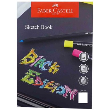 Faber-Castell Black Edition Sketch Book, 150gsm, 20 Sheets, A4