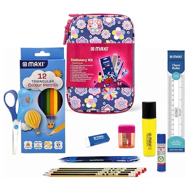 ماكسي مجموعة مقلمة  مزدوجة السحاب من مادة EVA، لون وردي