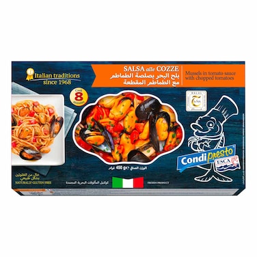 ESCA Condipresto Mussels in Tomato Sauce with Chopped Tomatoes, 450g