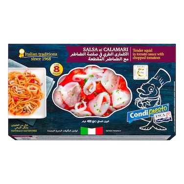 ESCA Condipresto Tender Squid in Tomato Sauce with Chopped Tomatoes, 400g