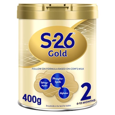 S-26 Gold 2 Stage 2, 6-12 Months Follow-on Formula Tin for Babies, 400g