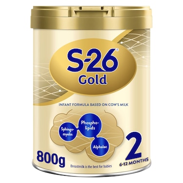 S-26 Gold 2 Stage 2, 6-12 Months Follow-on Formula Tin for Babies, 800g