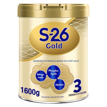 S-26 Gold 3 Stage 3, 1-3 Years Milk Powder Tin for Toddlers, 1600g