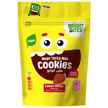 Bright Bites Mega Tasty Mini Cookies Peanut Butter Banana Flavor, 100g