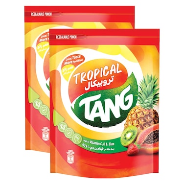 Tang Tropical Instant Drink Powder Pouch, 375g Pack of 2