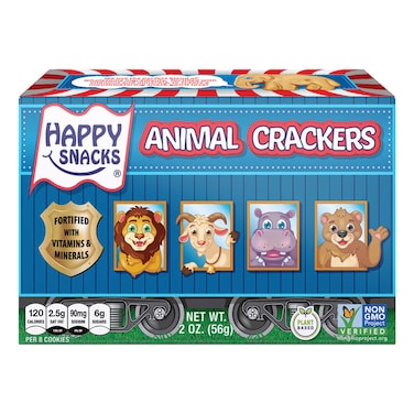 Happy Snacks Animal Crackers Box, 56g