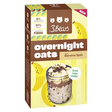 3 Bears Banana Split Overnight Oats, 400g