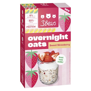 3 Bears Sweet Strawberry Overnight Oats, 400g