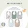 Nurtur Cotton Feeding Baby Bibs Mixed Print, Pack of 5
