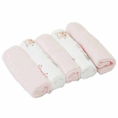 Nurtur Baby Washcloth Set, Pink, Pack of 5
