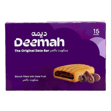 Deemah Original Date Filled Biscuit Bar, 25g Pack of 15