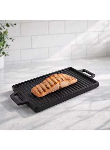 Ferric Cast Iron Rectangular Grill Plate 26x16cm -Black - 201CJN9900137