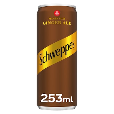 Schweppes Ginger Ale Mixer Drink Can, 253ml