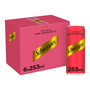 شويبس مشروب الغريب فروت الوردي الغازي، علبة 253 ملل، حزمة من 6