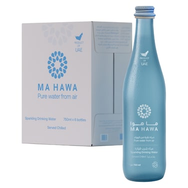 Ma Hawa Bottled Sparkling Drinking Water, 750ml Pack of 6