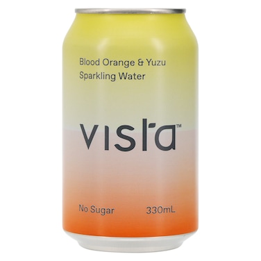 فيستا علبة مياه فوارة بنكهة البرتقال الأحمر واليوزو بدون سكر 330 ملل