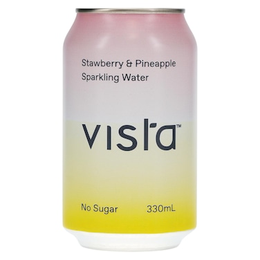 Vista No Sugar Strawberry and Pineapple Sparkling Water Can, 330ml