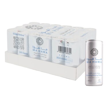 Ma Hawa Sparkling Drinking Water Can, 250ml Pack of 24