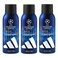 أديداس بخاخ مزيل عرق للجسم دوري أبطال أوروبا UEFA برو بلاير حزمة من 3 × 150 ملل