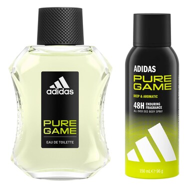 Adidas Pure Game Eau De Toilette, 100ml +  Pure Game Deodorant Body Spray, 150ml