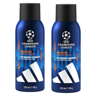 Adidas UEFA Champions League Pro Player Deodorant Body Spray, 150ml Pack of 2