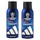 Adidas UEFA Champions League Pro Player Deodorant Body Spray, 150ml Pack of 2