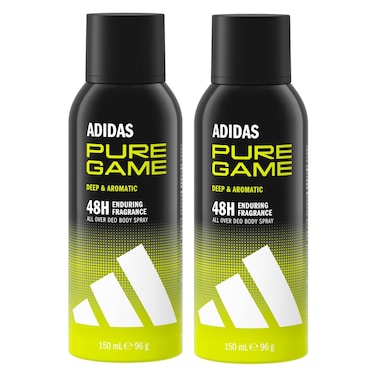 Adidas Pure Game Deodorant Body Spray, 150ml Pack of 2