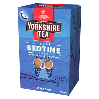 Taylors of Harrogate Yorkshire Tea Decaf Bedtime Brew Tea Bags with Vanilla and Nutmeg 40 Tea Bags