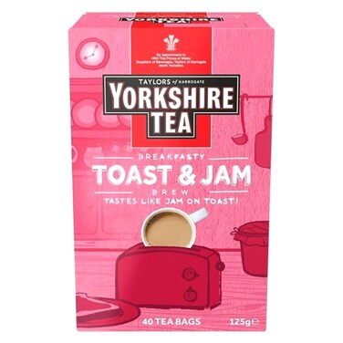 Taylors of Harrogate Yorkshire Tea Breakfasty Toast and Jam Brew Flavour Tea Bags 40 Tea Bags