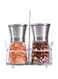 SKEIDO Stainless Steel Salt and Pepper Grinder Set of 2 with Stand Pepper Mill Set with Sharp Blade Salt Shakers with Adjustable Coarseness Salt or Spice Mill