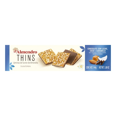 ألميندرو رقائق مع شوكولاته الحليب والكراميل وجوز الهند، 144 غرام