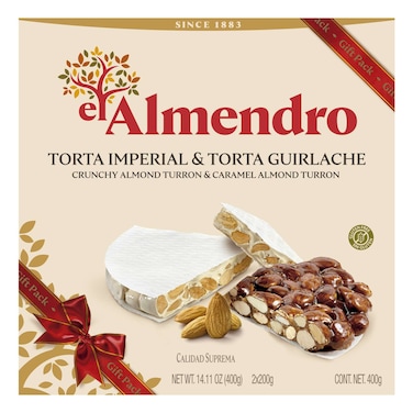Almendro Crunchy Almond and Caramel Almond Turron, 400g