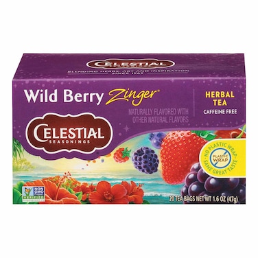 Celestial Wildberry Ginger Flavoured Herbal Tea 20 Tea Bags